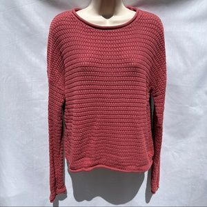 Universal Thread Rose Knit Sweater Rolled Hems 100% Cotton - Size M